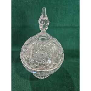 Vintage IMPERLUX Lead Crystal Pinwheel Covered Candy Dish Germany
